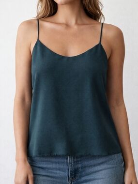 Babaton Dark Teal Satin Camisole Tank